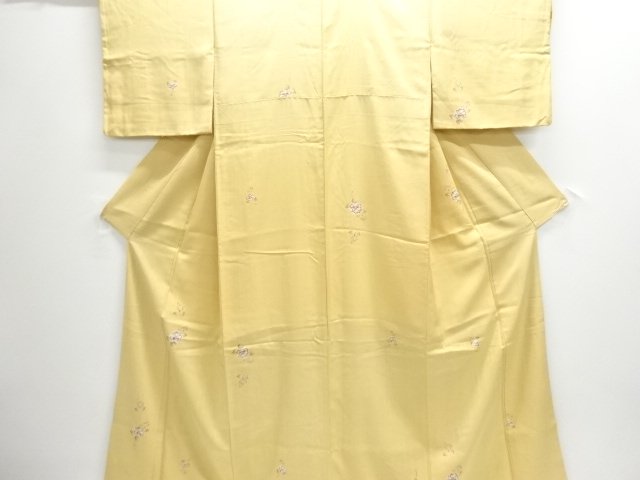 JAPANESE KIMONO / ANTIQUE KIMONO / SHIBORI / TATE-BUSHI TSUMUGI / CAMELLIA